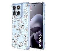 COMAKU Case Compatible with Motorola Moto G17, Girl Women Case with 3D Painting Pattern Slim Protective Soft TPU Bumper Embossed Flower Design -Lily