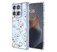COMAKU Case Compatible with Motorola Moto G56 5G, Girl Women Case with 3D Painting Pattern Slim Protective Soft TPU Bumper Embossed Flower Design -Lily