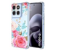 COMAKU Case Compatible with Motorola Moto G67 / Moto G77, Girl Women Case with 3D Painting Pattern Slim Protective Soft TPU Bumper Embossed Flower Design -Flower