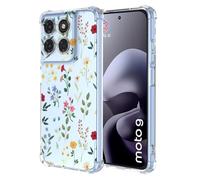 COMAKU Case Compatible with Motorola Moto G77 / Moto G67, Girl Women Case with 3D Painting Pattern Slim Protective Soft TPU Bumper Embossed Flower Design -A95