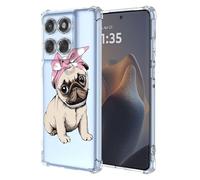 COMAKU Case Compatible with Motorola Moto G86 5G, Girl Women Case with 3D Painting Pattern Slim Protective Soft TPU Bumper Embossed Flower Design -Dog