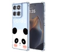 COMAKU Case Compatible with Motorola Moto G86 5G, Girl Women Case with 3D Painting Pattern Slim Protective Soft TPU Bumper Embossed Flower Design -Panda