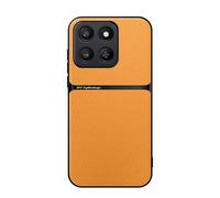 COMAKU Case for Honor 400 Smart, Premium Leather TPU Silicone Hybrid Texture is Non-Slip and Shockproof Phone Case Cover - Yellow