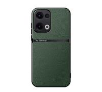 COMAKU Case for Oppo Reno 13 5G, Premium Leather TPU Silicone Hybrid Texture is Non-Slip and Shockproof Phone Case Cover - Green