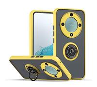 COMAKU Compatible with Honor Magic5 Lite 5G/Magic 5 Lite Case, with Ring Holder Stand, [Work with Magnetic Car Mount] PC + TPU Shockproof Anti-Scratch Protective Case - Yellow
