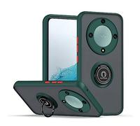 COMAKU Compatible with Honor Magic5 Lite 5G/Magic 5 Lite Case, with Ring Holder Stand, [Work with Magnetic Car Mount] PC + TPU Shockproof Anti-Scratch Protective Case - Dark Green