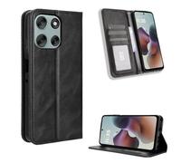COMAKU Compatible with Motorola Moto G56 Case Leather - Flip Cover Protection magnetic Phone Case wallet with Card Holder - Black