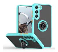 COMAKU Compatible with Samsung Galaxy S23 FE 5G Case, with Ring Holder Stand, [Work with Magnetic Car Mount] PC + TPU Shockproof Anti-Scratch Protective Case - Sky Blue