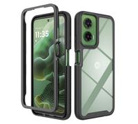 COMAKU Motorola Moto G35 5G Case, Double-Layer Hybrid Transparent PC + TPU Silicone Cover, Clear Back Shockproof Bumper Case for Motorola Moto G35 5G - Black