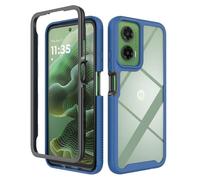 COMAKU Motorola Moto G35 5G Case, Double-Layer Hybrid Transparent PC + TPU Silicone Cover, Clear Back Shockproof Bumper Case for Motorola Moto G35 5G - Blue
