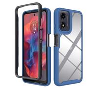 COMAKU Motorola Moto G56 5G Case, Double-Layer Hybrid Transparent PC + TPU Silicone Cover, Clear Back Shockproof Bumper Case for Motorola Moto G56 5G - Blue