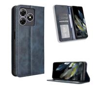 COMAKU Oscal Flat 2 Case Leather - Flip Cover Protection magnetic Phone Case wallet with Card Holder - Blue