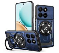COMAKU Ultra Armor Case for Honor 400 Smart, Military Grade TPU+PC Shockproof Cover, with [Camera Protection] 360 Degree Ring Kickstand - Blue