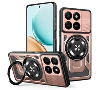 COMAKU Ultra Armor Case for Honor 400 Smart, Military Grade TPU+PC Shockproof Cover, with [Camera Protection] 360 Degree Ring Kickstand - Rose Gold