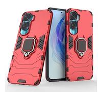 COMAKU Ultra Armor Case for Honor 90 Lite 5G, TPU+PC Shockproof Cover with Ring Kickstand - Red