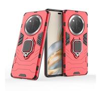 COMAKU Ultra Armor Case for Honor Magic 7 Lite 5G, TPU+PC Shockproof Cover with Ring Kickstand - Red