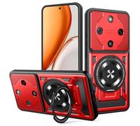 COMAKU Ultra Armor Case for Honor Magic 8 Lite/Honor X9d 5G, Military Grade TPU+PC Shockproof Cover, with [Camera Protection] 360 Degree Ring Kickstand - Red