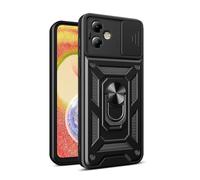 COMAKU Ultra Armor Case for Motorola Moto G54 5G, TPU+PC Shockproof Protective Cover with Slide Camera Cover, with Ring Kickstand -Black
