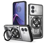 COMAKU Ultra Armor Case for Motorola Moto G84 5G, Military Grade TPU+PC Shockproof Cover, with [Camera Protection] 360 Degree Ring Kickstand - Gray
