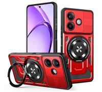 COMAKU Ultra Armor Case for OPPO A5 Pro 5G/4G, Military Grade TPU+PC Shockproof Cover, with [Camera Protection] 360 Degree Ring Kickstand - Red