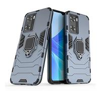 COMAKU Ultra Armor Case for Oppo A57 4G / Oppo A57s, TPU+PC Shockproof Cover with Ring Kickstand - Blue…