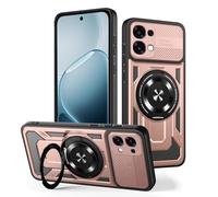 COMAKU Ultra Armor Case for Oppo A6 Pro 5G/4G, Military Grade TPU+PC Shockproof Cover, with [Camera Protection] 360 Degree Ring Kickstand - Rose Gold
