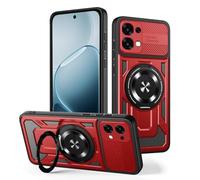 COMAKU Ultra Armor Case for Oppo A6 Pro 5G/4G, Military Grade TPU+PC Shockproof Cover, with [Camera Protection] 360 Degree Ring Kickstand - Red