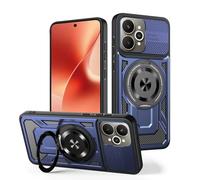 COMAKU Ultra Armor Case for Oppo Reno 15 Pro 5G, Military Grade TPU+PC Shockproof Cover, with [Camera Protection] 360 Degree Ring Kickstand - Blue