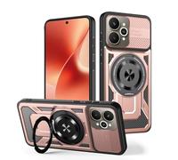 COMAKU Ultra Armor Case for Oppo Reno 15 Pro 5G, Military Grade TPU+PC Shockproof Cover, with [Camera Protection] 360 Degree Ring Kickstand - Rose Gold