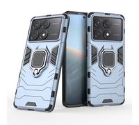 COMAKU Ultra Armor Case for Xiaomi Poco F6 Pro 5G, TPU+PC Shockproof Cover with Ring Kickstand - Blue