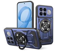 COMAKU Ultra Armor Case for Xiaomi Poco F8 Ultra, Military Grade TPU+PC Shockproof Cover, with [Camera Protection] 360 Degree Ring Kickstand - Blue