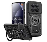 COMAKU Ultra Armor Case for Xiaomi Redmi Note 15 Pro 5G, Military Grade TPU+PC Shockproof Cover, with [Camera Protection] 360 Degree Ring Kickstand - Black
