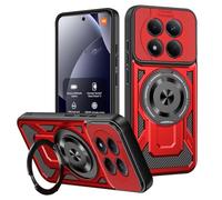 COMAKU Ultra Armor Case for Xiaomi Redmi Note 15 Pro 5G, Military Grade TPU+PC Shockproof Cover, with [Camera Protection] 360 Degree Ring Kickstand - Red
