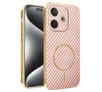 COMAKU Ultra-Thin Electroplating PU Leather + TPU Silicone Case for OPPO A5 Pro 5G/4G, Stylish Skin Texture is Non-Slip and Shockproof Magnetic Phone Case Cover - Pink