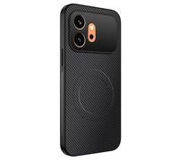 COMAKU Ultra-Thin Fiber PU Leather + TPU Silicone Case for Honor 600 5G, Stylish Skin Texture is Non-Slip and Shockproof Magnetic Phone Case Cover - Black