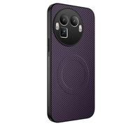 COMAKU Ultra-Thin Fiber PU Leather + TPU Silicone Case for Realme GT8 Pro, Stylish Skin Texture is Non-Slip and Shockproof Magnetic Phone Case Cover - Purple