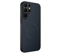 COMAKU Ultra-Thin Fiber PU Leather + TPU Silicone Case for Samsung Galaxy S26 Ultra, Stylish Skin Texture is Non-Slip and Shockproof Magnetic Phone Case Cover - Blue