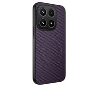 COMAKU Ultra-Thin Fiber PU Leather + TPU Silicone Case for Xiaomi 17T 5G, Stylish Skin Texture is Non-Slip and Shockproof Magnetic Phone Case Cover - Purple