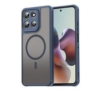 COMAKU Ultra-Thin PC + TPU Silicone Case for Motorola Moto G56 5G, Stylish Translucent Magnetic Shockproof Phone Case Cover - Blue