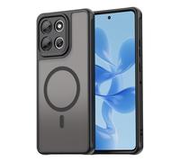 COMAKU Ultra-Thin PC + TPU Silicone Case for Motorola Moto G86 5G, Stylish Translucent Magnetic Shockproof Phone Case Cover - Black