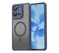 COMAKU Ultra-Thin PC + TPU Silicone Case for Motorola Moto G86 5G, Stylish Translucent Magnetic Shockproof Phone Case Cover - Blue