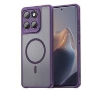 COMAKU Ultra-Thin PC + TPU Silicone Case for Xiaomi 17T Pro 5G, Stylish Translucent Magnetic Shockproof Phone Case Cover - Purple