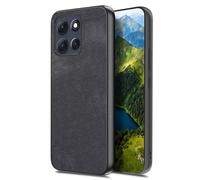 COMAKU Ultra-Thin PU Leather + TPU Silicone Case for Motorola Moto G86 5G, [Anti-Fingerprint] [Camera Protection] Shockproof Phone Case Cover - Black