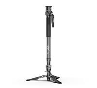 COMAN Go! Four Section One Click Lifiting Carbon Fiber Monopod with Feet, Lightweight Travel Camera Monopod with Quick Release Plate for Camera, DSLR, Camcorder, Max Load 22lbs/10kg (M1Pro)