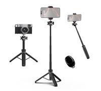 COMAN MT30-Pro Extendable Phone Tripod, 61cm Cell Phone Tripod Stand for iPhone with 360° Ball Head, Selfie Stick Vlog Stand with Remote, Tripod for iPhone 16/15/14/13/12 Pro Max/Android, Black