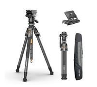 COMAN T1SV5 One-Snap Release Carbon Fiber Tripod, 63" Adjustable Professional Tripod for Camera, Heavy Duty Camera Tripod with V5 Fluid Head for Canon Nikon DSLR Telescope, Max Load 22 LB