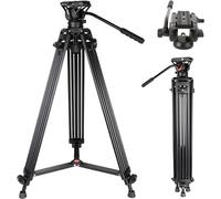 COMAN Video Tripod, KX3636 74 inch Professional Heavy Duty Aluminum Tripod with Quick Release Plate and 360 Degree Fluid Head for DSLR, Camcorder, Cameras Max Load:17.6lbs/8Kg
