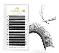 CoMango Fox Eye Lashes Extension Flying YY Lashes 5D Mutil-layer Y Shaped Lash Mink Premade Lash Fans C/D Curly Foxy YY Lashes Natural Fluffy Handmade Individual Eyelash Fans(Black,5D-C-mix8-13mm)