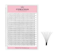 CoMango Premade Eyelash Extension Fans, Short Shank, 320 Compartments, Premade Eyelash Fans, 0.07 6D/8D/10D, 8-15Mix, Prefabricated Eyelash Fans, Volume, Soft