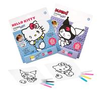 COMANSI Sticker Art Junior Hello Kitty + Sticker Art Junior Kuromi - Pack of Translucent Stickers for Windows, Doors, Walls... Includes Colours.